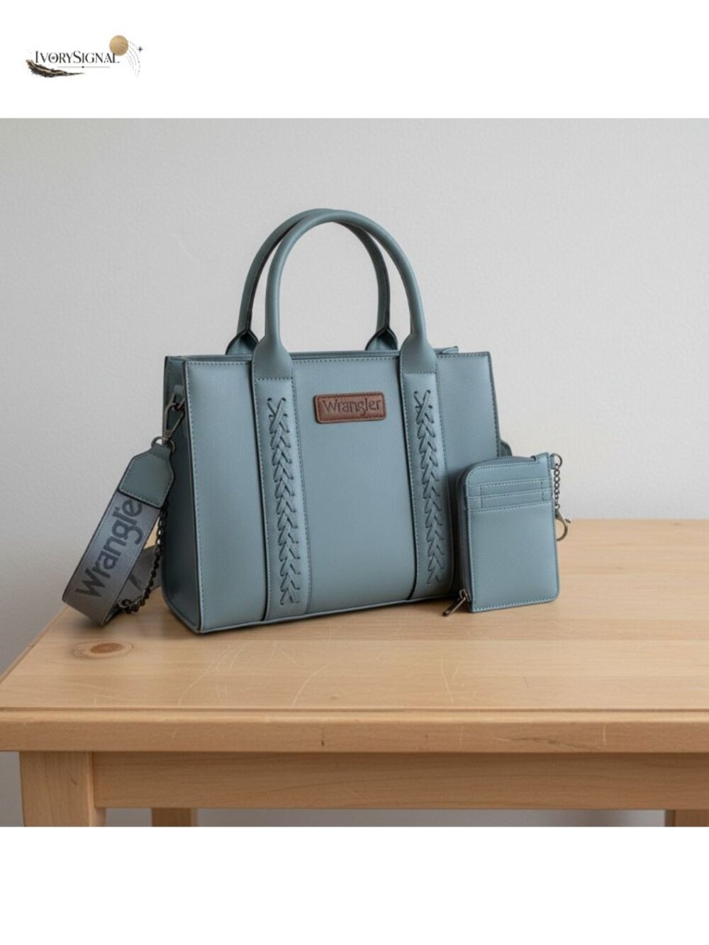 Wrangler by Montana West Tote Satchel Faux Leather with Card Holder &